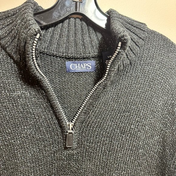 Men's Chaps Sweater Black Heather - Picture 4 of 6